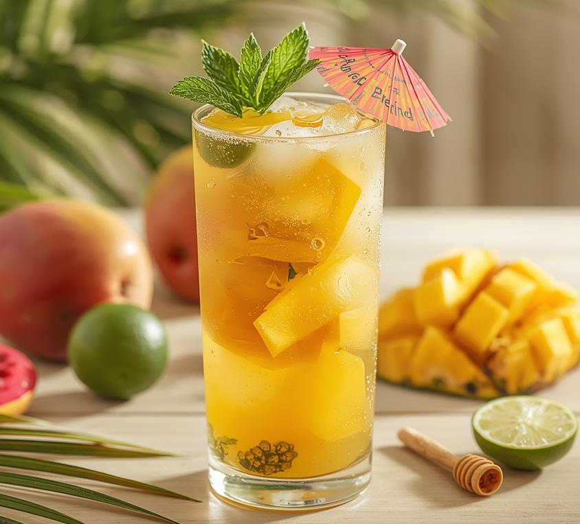 Biała herbata White Mango Leo Tea w kubku prezentowym
